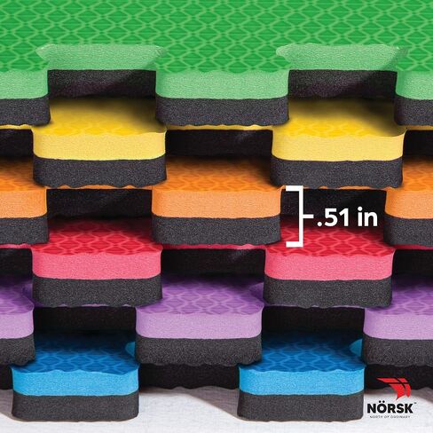 Norsk Dual-Sided Reversible 1/2" Foam Exercise Mats for Home Gym - Interlocking EVA Foam Tiles in Saudi Arabia
