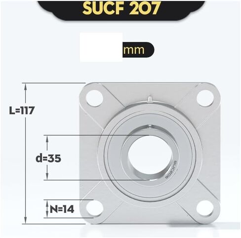 1pcs Pillow Block Bearing Unit SUCF204/205/206/207/208/209/210/SUCF211 Mounted Housing Outer Spherical Square Bearings(SUCF204 ID20mm) in Saudi Arabia