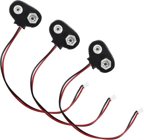 3pcs 9v البطارية المفاجئة إلى كبل موصل المكونات 2-pin in Saudi Arabia