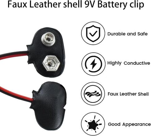 3pcs 9v البطارية المفاجئة إلى كبل موصل المكونات 2-pin in Saudi Arabia