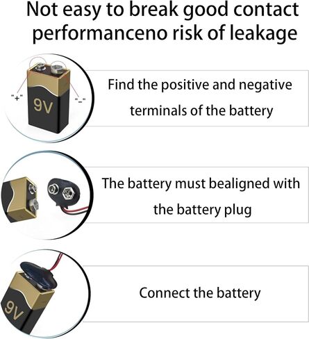 3pcs 9v البطارية المفاجئة إلى كبل موصل المكونات 2-pin in Saudi Arabia