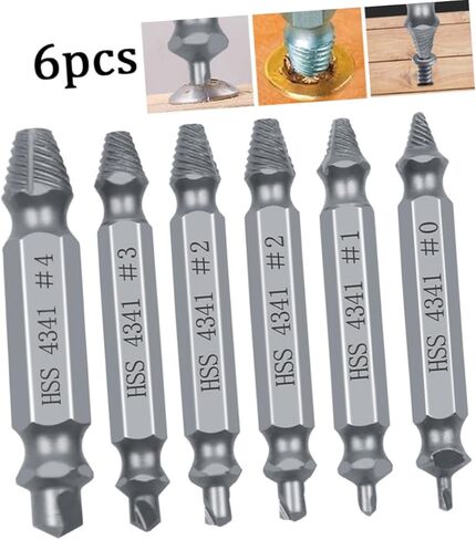 Artibetter 6pcs مستخرج المسمار مجموعة للبراغي المكسورة والأضرار المصممة المزدوجة تصميم سريع للمسامير المجردة المتوافقة مع أنظمة تشاك سريعة الاتصال in Kuwait