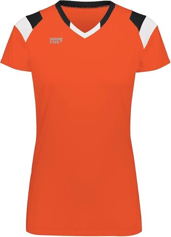 HIGH FIVE 342253.322.M Girls Truhit Tri-Color Short Sleeve Jersey - Orange Black & White - Medium in Saudi Arabia