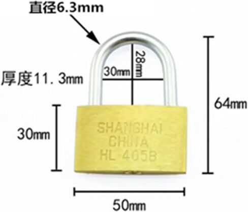 50mm Padlocks Open by Same Keys Copper Locks Padlock for Drawer Luggage Case Box Hardware 5Pcs in Saudi Arabia