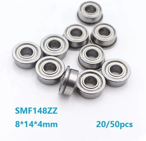 20pcs/50pcs Stainless Steel Bearings SMF148ZZ 8x14x4mm Mini Flange Bearings 8 * 14 * 4mm Miniature Deep Groove Ball Bearing(50pcs) in Saudi Arabia