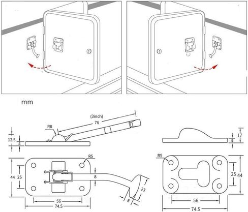 RV Door Holder Latch Door Latch Holder Catch RV Door Catch Entry Door Holder for Campers, Left Buckle White in Kuwait