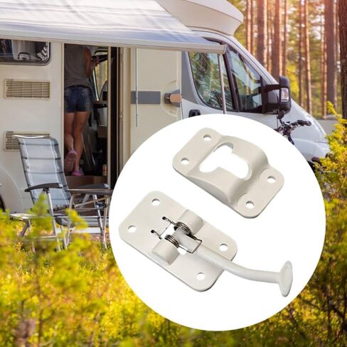 RV Door Holder Latch Door Latch Holder Catch RV Door Catch Entry Door Holder for Campers, Left Buckle White in Kuwait