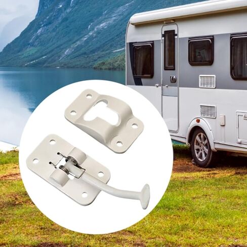 RV Door Holder Latch Door Latch Holder Catch RV Door Catch Entry Door Holder for Campers, Left Buckle White in Kuwait