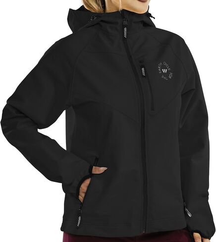 Wulibike Rain Jackets Women Waterproof Softshell Cycling Fleece Windbreaker Cold Weather Running Jacket Hooded Hiking Coat in Saudi Arabia