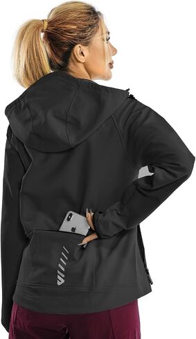Wulibike Rain Jackets Women Waterproof Softshell Cycling Fleece Windbreaker Cold Weather Running Jacket Hooded Hiking Coat in Saudi Arabia