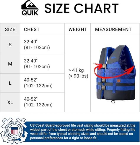 Quiksilver USCG المعتمدة من سترة الحياة للرجال ، وسترات النجاة الخفيفة الوزن EPE مع أبازيم سريعة الإصدار وثقوب الصرف ، PFD لصيد الأسماك ، القوارب ، التجديف ، الرياضات المائية in Saudi Arabia