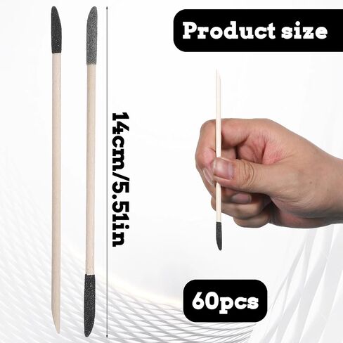 60 PCS Sanding Sticks ، Double Matchsticks 120/280 Grit End Double End تفاصيل عصا الصنفرة للنماذج البلاستيكية هواية خشبية ، in Saudi Arabia