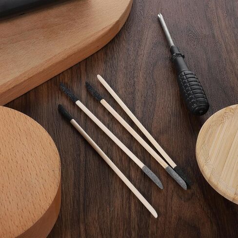 60 PCS Sanding Sticks ، Double Matchsticks 120/280 Grit End Double End تفاصيل عصا الصنفرة للنماذج البلاستيكية هواية خشبية ، in Saudi Arabia