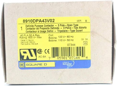 Square D 8910DPA43V02 AC Contactor 3P 120V-AC 40A AMP 20HP in Saudi Arabia
