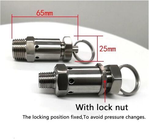1PCS 1/4" 1/2" 0.5-10Bar 0.05-1.0Mpa 304 stainless steel spring pressure relief valve(6 Bar,1l2) in Saudi Arabia