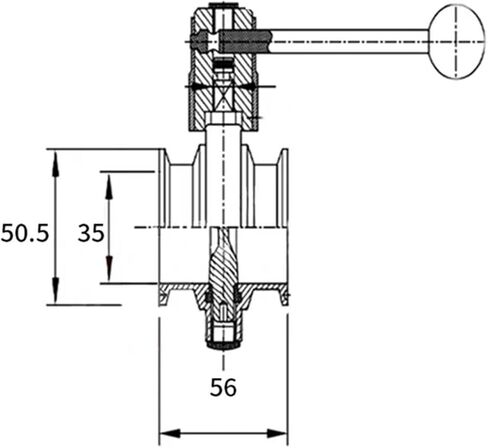 1PCS 1-1/2" 38mm SS304 stainless steel sanitary grade 1.5" triple clamp valve in Saudi Arabia
