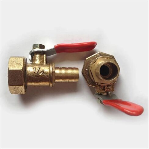 1PCS 6 8 10 12mm Hose Barb 1/8'' 1/2'' 1/4'' Female Fitting Copper Fitting Coupler Adapter Brass Barb Ball Valve(1/4",6mm) in Saudi Arabia