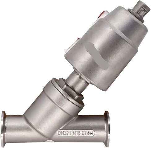 1PCS Pneumatic SS304 sanitary angle seat valve with triple clamp joint(3/4",CLAMP) in Saudi Arabia