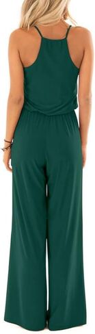 INFITTY Women's Summer Sleeveless Spaghetti Strap Sexy Jumpsuit Rompers Wide Leg Pants Suit in Kuwait