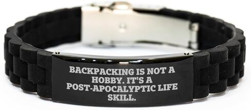 Backpacking | Unique Inspirational Gifts for Backpacking Enthusiasts: Funny Backpacking Gifts for Father's Day | Sarcastic Backpacking Life Skill Bracelet for Backpacking Lovers in Saudi Arabia