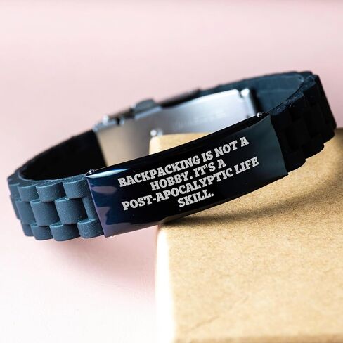 Backpacking | Unique Inspirational Gifts for Backpacking Enthusiasts: Funny Backpacking Gifts for Father's Day | Sarcastic Backpacking Life Skill Bracelet for Backpacking Lovers in Saudi Arabia