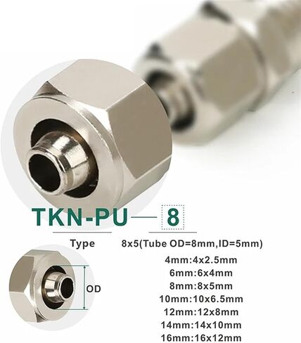 Copper tape Threaded nut Air compressor hose quick connector Socket connector TKN PU PM PE PV 1PCS(TKN-PV,16) in Saudi Arabia