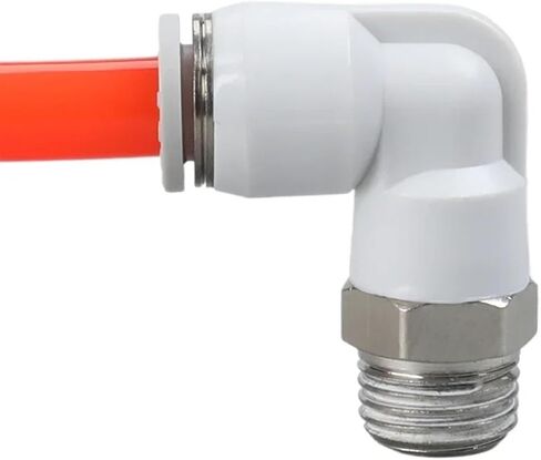 5/10 PCS PL PNEUMATIC ELBOW HOSE HOSE موصل أنابيب تركيب 4 6 8 12 4MM 6MM 8mm 10mm 12mm إلى Thread BSPT R 1/8 1/4 3/8 1/2 (4 (خرطوم O.D. 4MM) ، 01 (BSP1-8) 5PCS) in Saudi Arabia