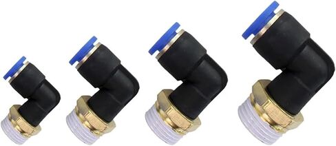 30Pcs PL Elbow 4-M5 6-M5 Straight Air Connector Pneumatic Fitting Quick Fittings 1/8" 1/4" 3/8" 1/2" Male Thread Push In(PL8-04) in Saudi Arabia
