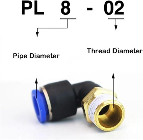 30Pcs PL Elbow 4-M5 6-M5 Straight Air Connector Pneumatic Fitting Quick Fittings 1/8" 1/4" 3/8" 1/2" Male Thread Push In(PL8-04) in Saudi Arabia