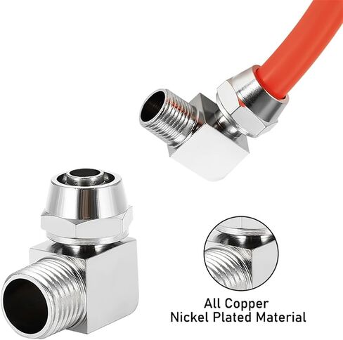 10Pcs Pneumatic Fittings Quick Twist Threaded Elbow Nickel Plated Copper Air Connector KLL4/6-M5,KLL4-01,KLL6-02,KLL8-01,KLL8-02(KLL10-02) in Saudi Arabia