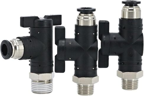 Hand Valve Throttle Tap BC BL Elbow Air Speed Control Adapter 6mm 8mm 10mm Male Thread PT 1/8 1/4 3/8 1/2 Black Pneumatic Valve(BUL6mm,01) in Saudi Arabia