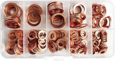 200Pcs/Box Washer Copper Sealing Solid Gasket Washer Sump Oil for Boat Crush Flat Seal Ring Tool in Saudi Arabia