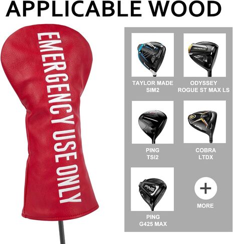 Barudan Golf Club يغطي Red Pu Leather Golf Headcovers 4 نماذج متوفرة سائقين Fairway 3 5 Wood Hybrid Head Tover Fits لجميع العلامات التجارية in Kuwait