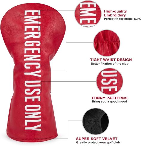Barudan Golf Club يغطي Red Pu Leather Golf Headcovers 4 نماذج متوفرة سائقين Fairway 3 5 Wood Hybrid Head Tover Fits لجميع العلامات التجارية in Saudi Arabia