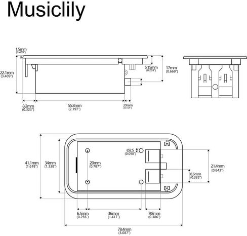 2PCS 9V Battery Cover Battery Box Case Compartment For Guitar Bass in Saudi Arabia