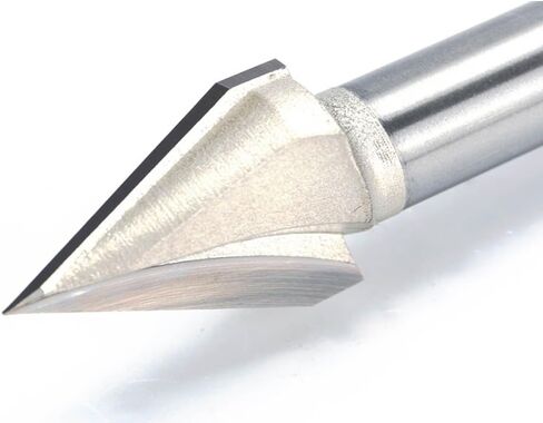 6.35mm 12.7mm Shank Tungsten Carbide V Bit 45 60 Degree 3D V-Shaped Engraving Router Bit CNC Woodworking Tool for Hardwood MDF Plywood(V00901) in Saudi Arabia