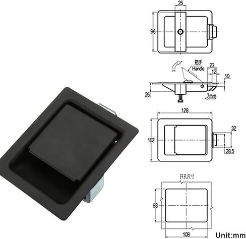 Square Cabinet Door Lock with Key Or Not for Electronical Box Car Truck Trunk Pickup Bus Accessories Rarelock MS215 1Pcs(Black) in Saudi Arabia