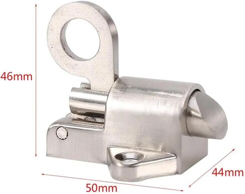 Door Bolt Latch Lock Zinc Alloy Window Gate Lock Automatic Pull Ring Lock Spring Bounce Door Bolt 46 * 50 * 44mm 1Pcs in Saudi Arabia