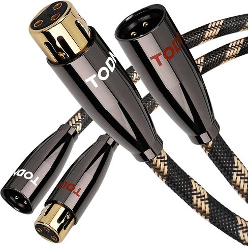 TODN A Pair Balanced XLR Cable for Audiophile, Professional XLR Mic Stereo Audio Cable with O-C-C Core, Dual Shielded for Live Sound/Studio (3ft/1m, 1 Pair) in Kuwait