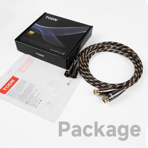 TODN A Pair Balanced XLR Cable for Audiophile, Professional XLR Mic Stereo Audio Cable with O-C-C Core, Dual Shielded for Live Sound/Studio (3ft/1m, 1 Pair) in Kuwait