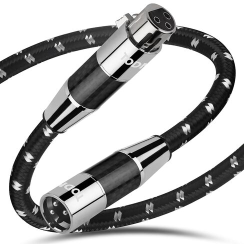 TODN A Pair Balanced XLR Cable for Audiophile, Professional XLR Mic Stereo Audio Cable with O-C-C Core, Dual Shielded for Live Sound/Studio (3ft/1m, 1 Pair) in Kuwait