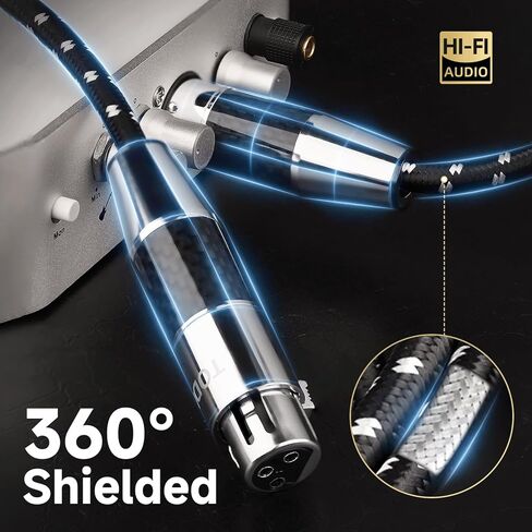 TODN A Pair Balanced XLR Cable for Audiophile, Professional XLR Mic Stereo Audio Cable with O-C-C Core, Dual Shielded for Live Sound/Studio (3ft/1m, 1 Pair) in Kuwait