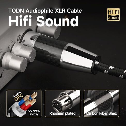 TODN A Pair Balanced XLR Cable for Audiophile, Professional XLR Mic Stereo Audio Cable with O-C-C Core, Dual Shielded for Live Sound/Studio (3ft/1m, 1 Pair) in Kuwait