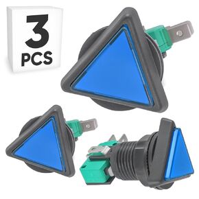 3PCS Momentary Push Button Arcade Switch Triangle 12V DC SPDT 1NO/1NC 3Pin Yellow in Kuwait