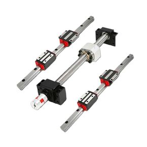 Linear Motion Ball Screw Precision Part 4pcs HGW15CC Slides +2pcs HGR15 150-1000mm Linear Guide Rail +SFU1204 Ball Screw+BF10/BK10+Stepper Coupling(600mm) in Kuwait