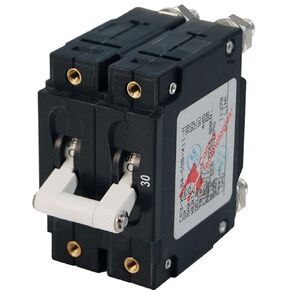AMRB -7365 Blue Sea C -Series White Toggle Circuit Breaker - Double Pole - 30 Amp in Kuwait