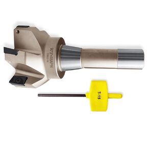 R8 Shank End Mill 2-1/2 "القطر 90 درجة عالية من طحن الطحن مع 6 APKT1604 إدراج كربيد (6-1/8" الطول الكلي) in Kuwait