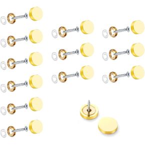24pcs Mirror Screws, 10mm Stainless Steel Polished Stainless Steel Nails Cap with Washer, Decorative Brass Cover Brushed for Furniture Fittings Glass Signs Tables Bath Plates Wardrobes, Black in Kuwait