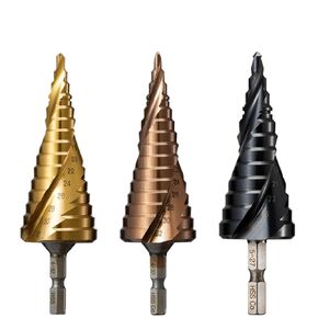 Step Drill Bit Cobalt Cone Hex Shank Drill Bits 1Pcs(Color:M35 Cobalt,Size:5-27mm(12 Steps)) in Kuwait