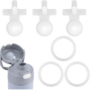 3pcs استبدال تسرب سدادة وختم 3pcs ختم O-Ring لـ Thermos funtainer 16 أوقية زجاجة معزولة من الفولاذ المقاوم للصدأ ، وحشية السيليكون وختم قطع زجاجة ماء أجزاء ماء. in Kuwait
